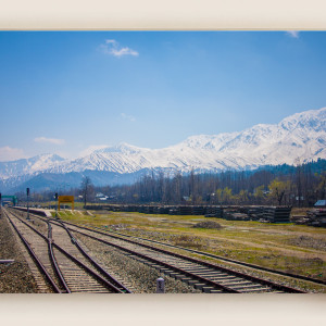 Kashmir journey mountain view from train